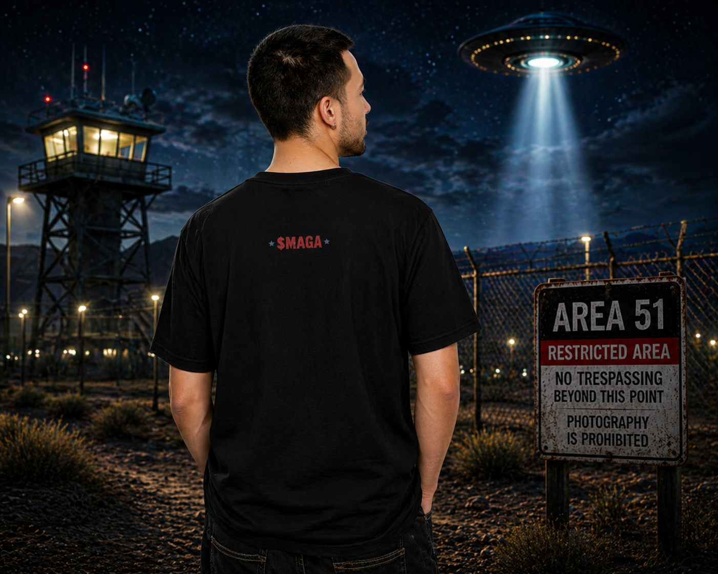 Hero Shirt – close-up of alien sunset graphic