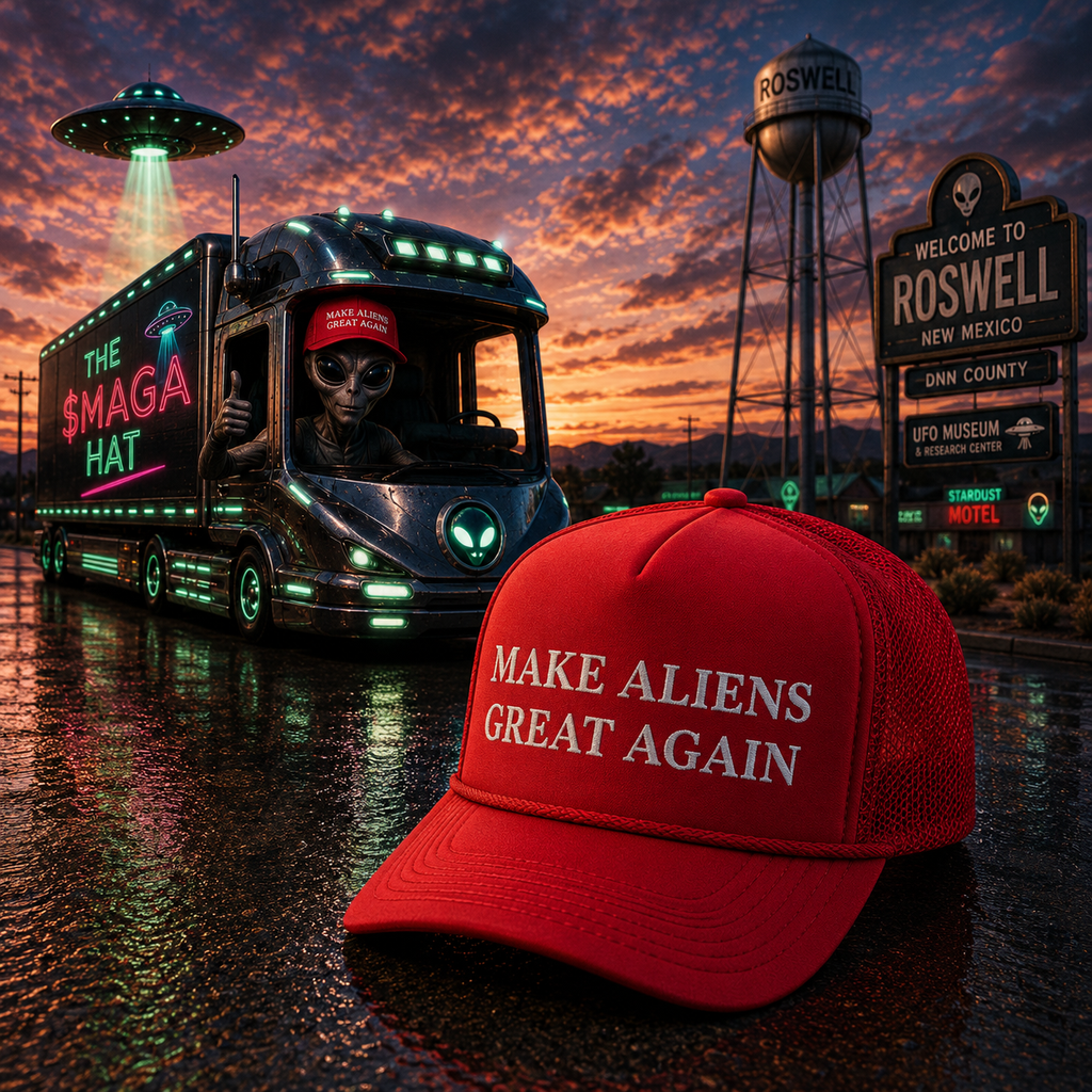 Make Aliens Great Again Trucker Hat — hat product photo